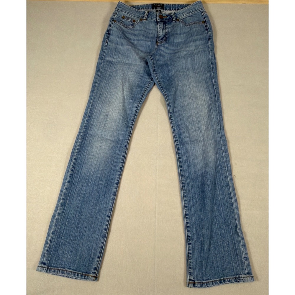 Chaps Denim Madden Straight Leg Jeans Medium Wash Blue Size 4 Stretch Cotton